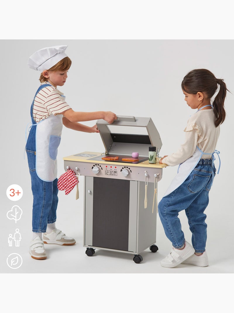 Barbacoa de madera de juguete portátil c/pizarra y 9 accesorios woomax N/D - Kiabi