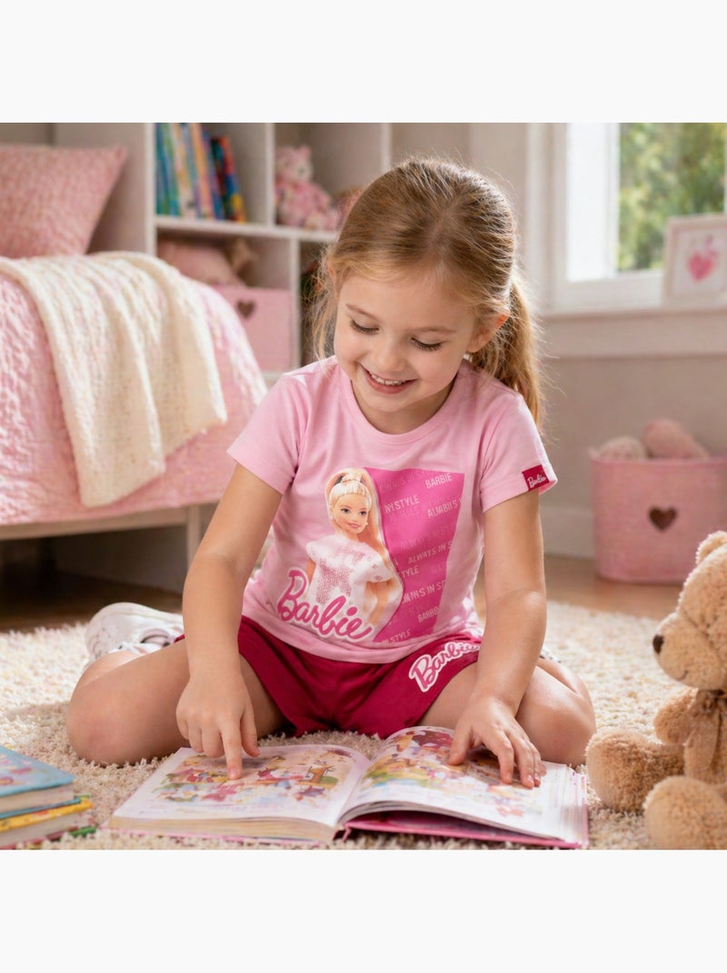 Barbie - Conjunto camiseta y short Rosa - Kiabi