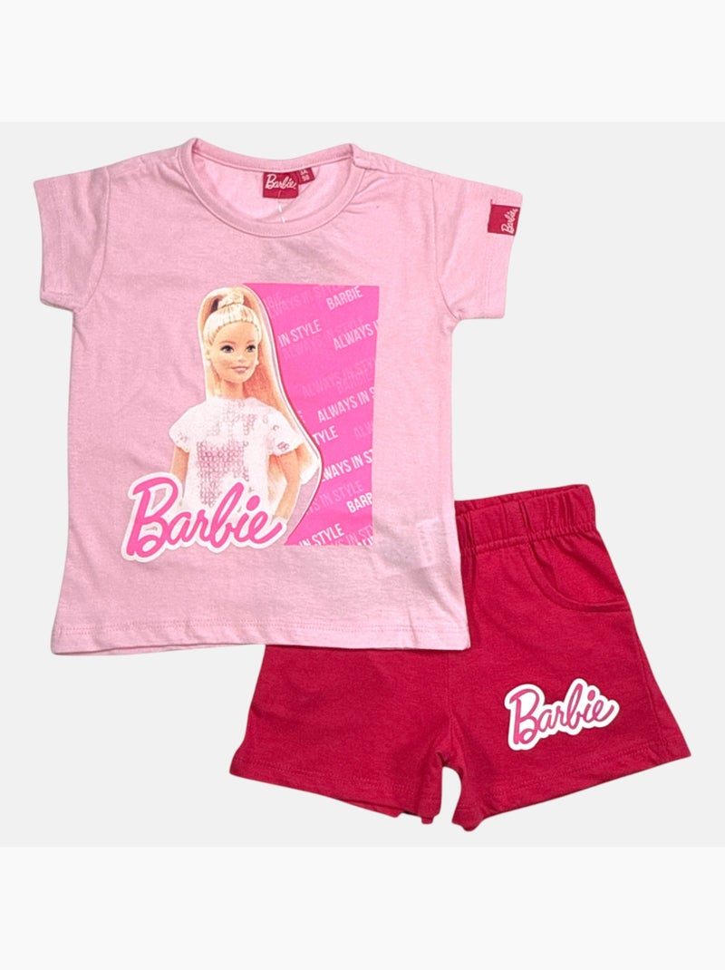 Barbie - Conjunto camiseta y short Rosa - Kiabi