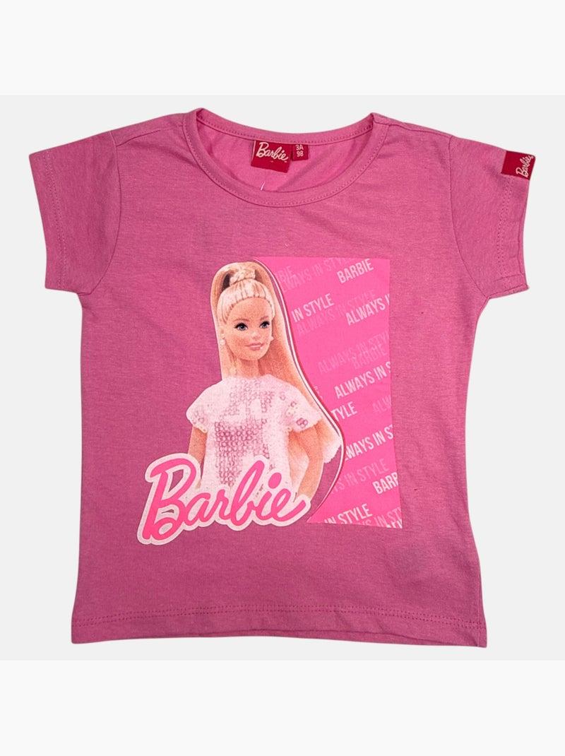 Barbie - conjunto camiseta y short Rosa - Kiabi