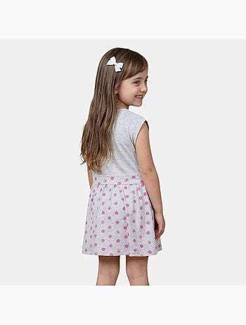 Barbie - vestido estampado de manga corta y cuello redondo