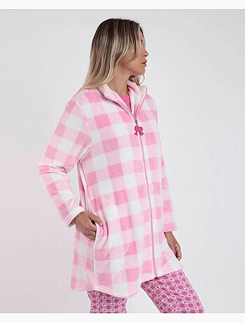 BARBIE Bata Manga Larga Calentita Vichy Mood para Mujer