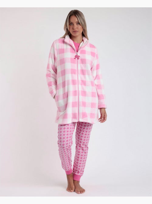 BARBIE Bata Manga Larga Calentita Vichy Mood para Mujer - Kiabi BARBIE Bata Manga Larga Calentita Vichy Mood para Mujer - Kiabi