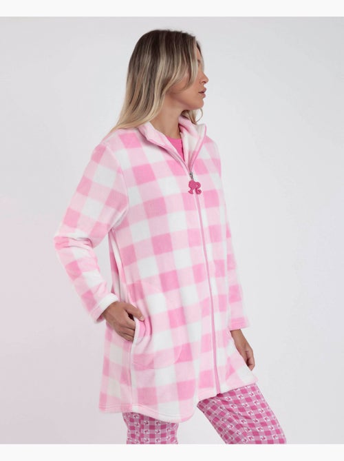 BARBIE Bata Manga Larga Calentita Vichy Mood para Mujer - Kiabi BARBIE Bata Manga Larga Calentita Vichy Mood para Mujer - Kiabi