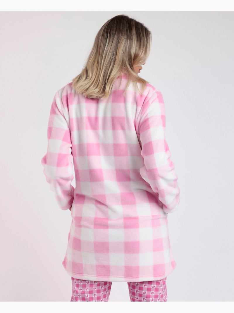 BARBIE Bata Manga Larga Calentita Vichy Mood para Mujer Rosa - Kiabi