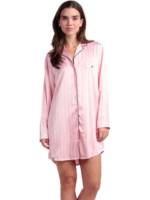 BARBIE Camisola Manga Larga Abierta Satinada Elegant Barbie para Mujer - Kiabi BARBIE Camisola Manga Larga Abierta Satinada Elegant Barbie para Mujer - Kiabi