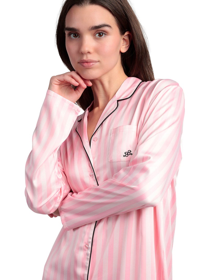BARBIE Camisola Manga Larga Abierta Satinada Elegant Barbie para Mujer Rosa - Kiabi