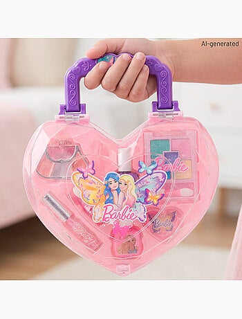 Barbie estuche maquillaje infantil corazón