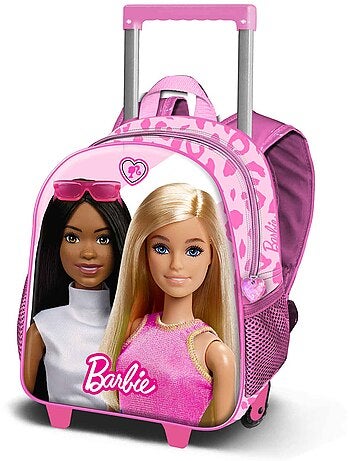 Barbie Fashionista Mochila 3D con Ruedas Pequeña, Rosa