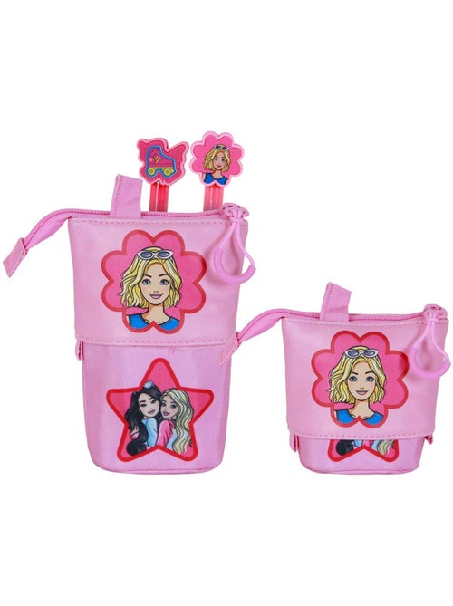 Barbie Flower Estuche Portatodo Cute + 2 Bolígrafos de Gel Borrables, Rosa - Kiabi Barbie Flower Estuche Portatodo Cute + 2 Bolígrafos de Gel Borrables, Rosa - Kiabi