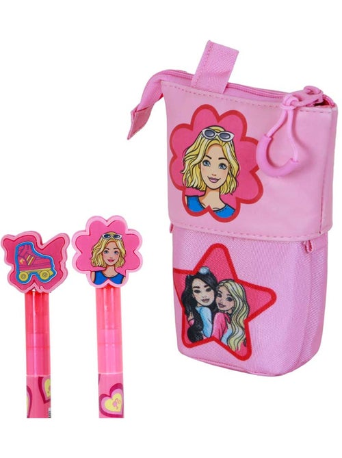 Barbie Flower Estuche Portatodo Cute + 2 Bolígrafos de Gel Borrables, Rosa - Kiabi Barbie Flower Estuche Portatodo Cute + 2 Bolígrafos de Gel Borrables, Rosa - Kiabi