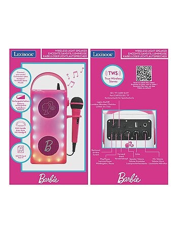 Barbie luminous potente altavoz bluetooth® con micrófono