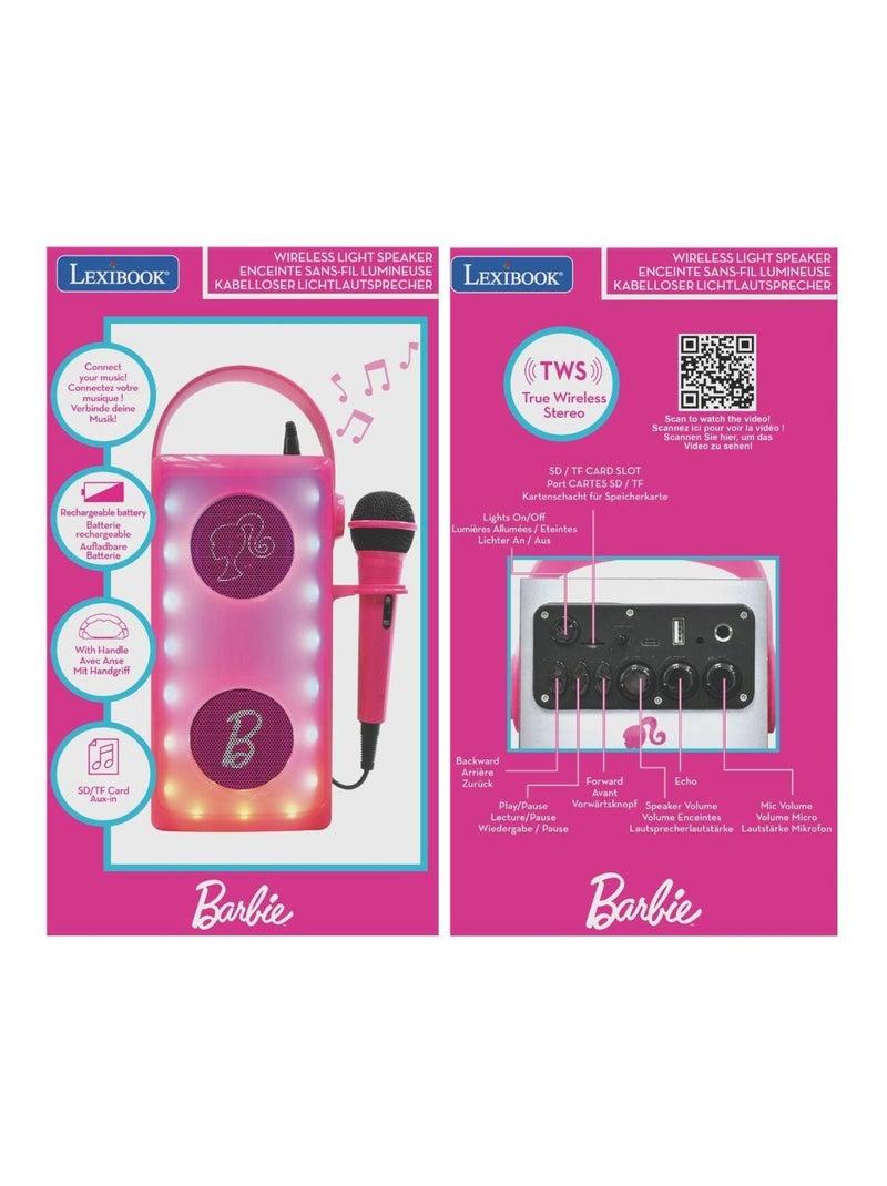 Barbie Luminous Potente altavoz Bluetooth® con micrófono Violeta - Kiabi