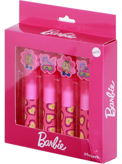 Barbie Mix Pack de 4 Marcadores Fluorescentes, Rosa - Kiabi Barbie Mix Pack de 4 Marcadores Fluorescentes, Rosa - Kiabi
