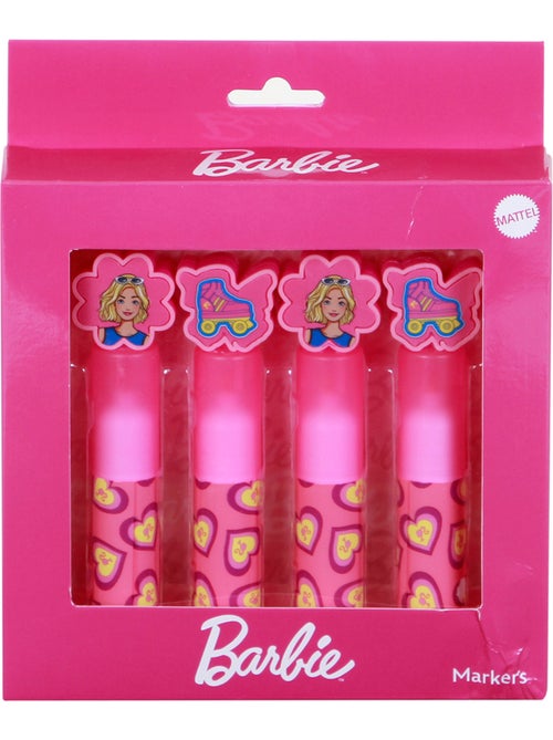 Barbie Mix Pack de 4 Marcadores Fluorescentes, Rosa - Kiabi Barbie Mix Pack de 4 Marcadores Fluorescentes, Rosa - Kiabi