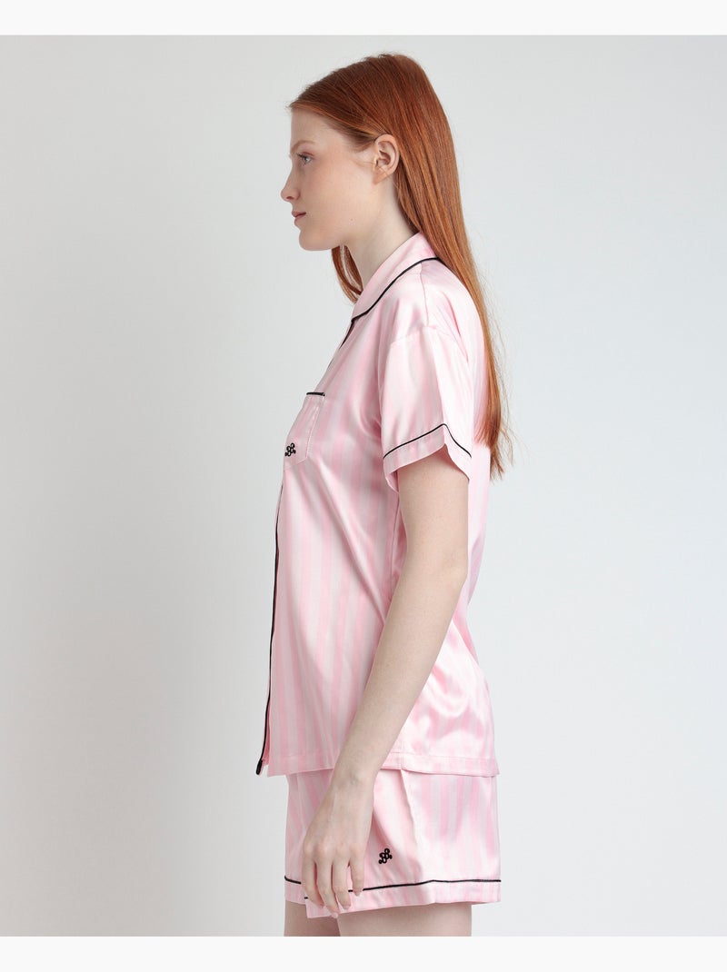 BARBIE Pijama Abierto Manga Corta Elegant Barbie para Mujer Rosa - Kiabi