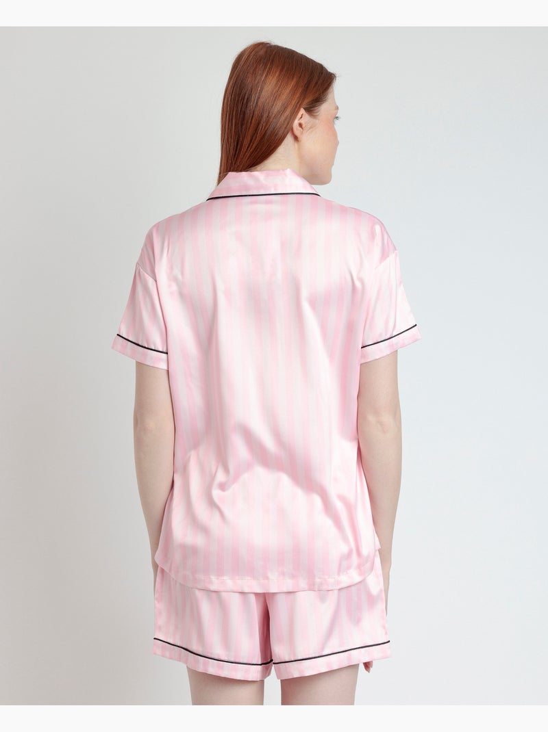 BARBIE Pijama Abierto Manga Corta Elegant Barbie para Mujer Rosa - Kiabi