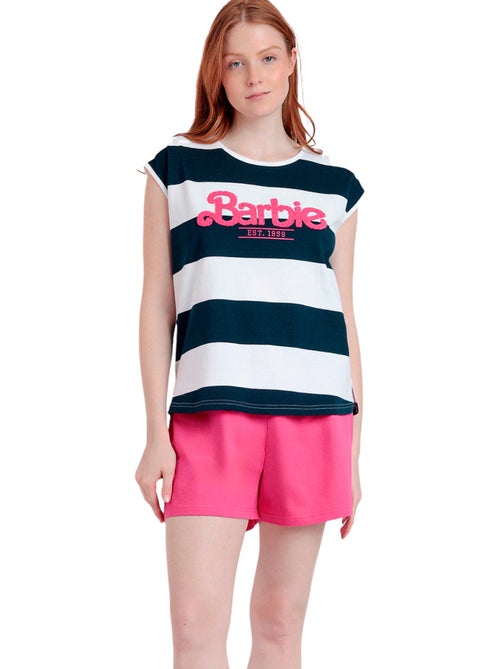 BARBIE Pijama Manga Caída Barbie Stripes para Mujer - Kiabi