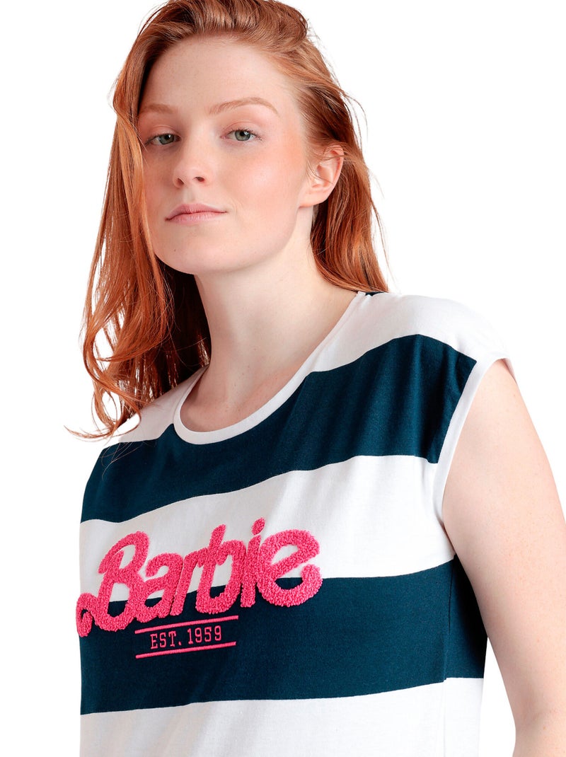 BARBIE Pijama Manga Caída Barbie Stripes para Mujer Azul marino - Kiabi
