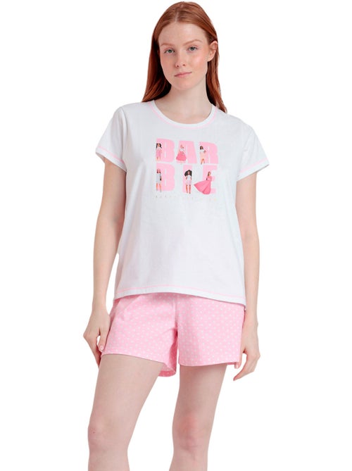 BARBIE Pijama Manga Corta She Just Shines para Mujer - Kiabi BARBIE Pijama Manga Corta She Just Shines para Mujer - Kiabi