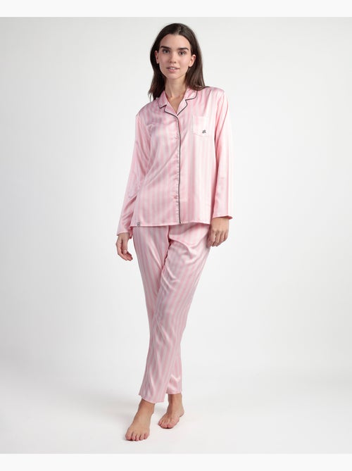 BARBIE Pijama Manga Larga Abierto Satinado Elegant Barbie para Mujer - Kiabi
