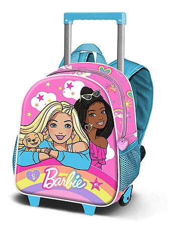 Barbie Rainbowy Mochila 3D con Ruedas Pequeña, Rosa