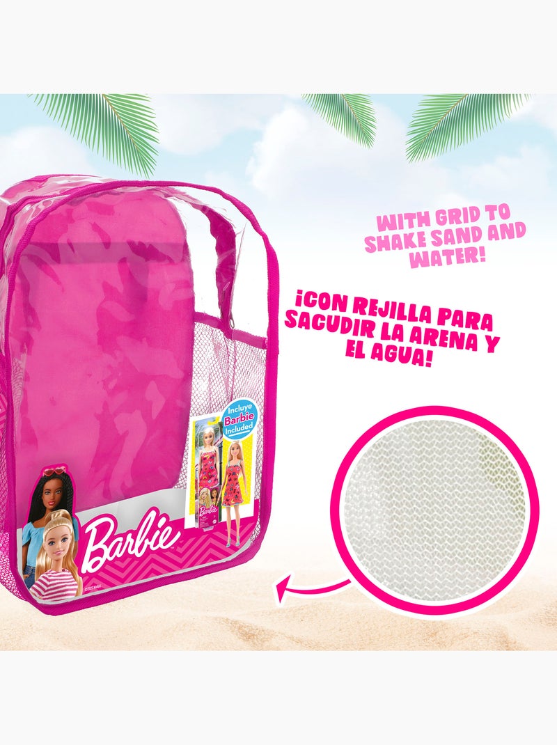 Barbie set cubo playa c/muñeca, accesorios y mochila transporte N/D - Kiabi