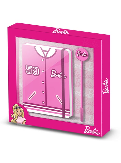 Barbie Varsity Caja Regalo con Diario y Bolígrafo Fashion, Rosa - Kiabi Barbie Varsity Caja Regalo con Diario y Bolígrafo Fashion, Rosa - Kiabi