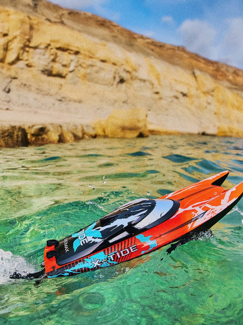Barco radiocontrolado - OVERMAX - X-Tide - 25 km/h - 2 x 17 min Naranja - Kiabi