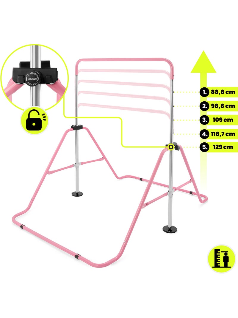Barra de gimnasia ajustable y plegable hypermotion para niños Rosa - Kiabi