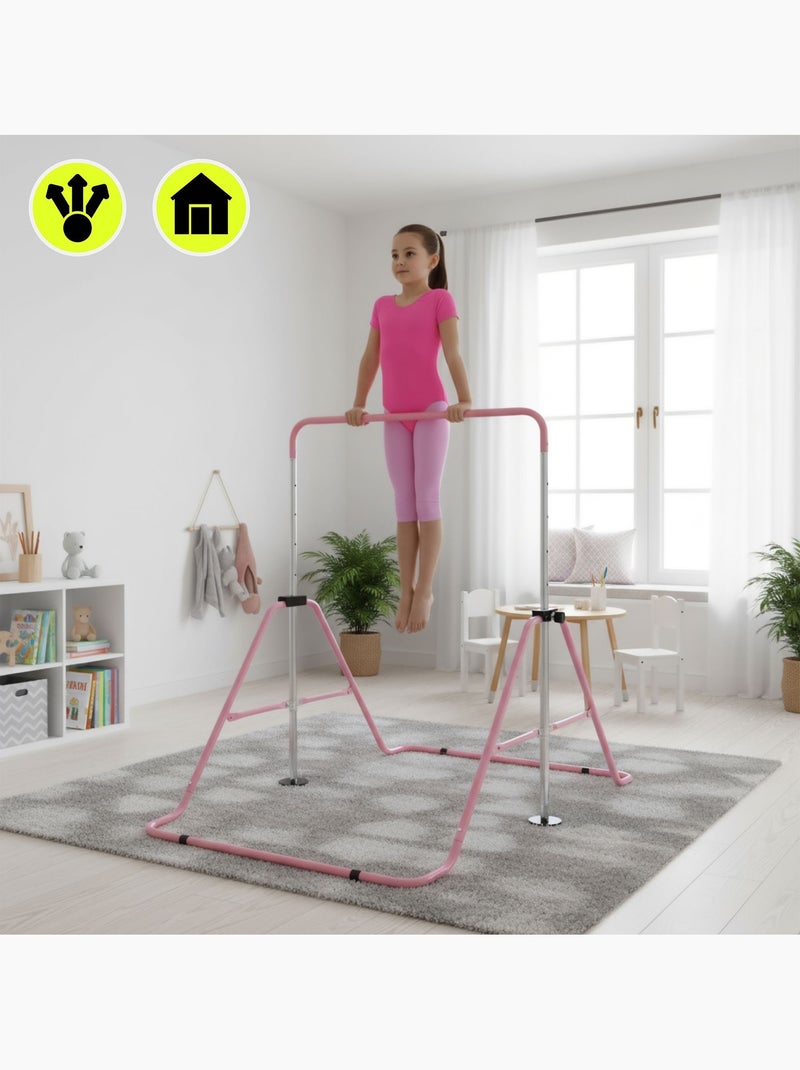 Barra de gimnasia ajustable y plegable hypermotion para niños Rosa - Kiabi
