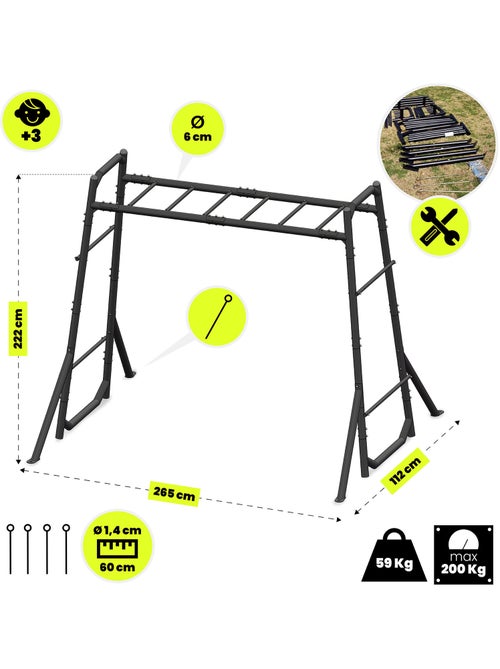 Barra de gimnasia hypermotion swing hyp21 para niños y adultos - Kiabi