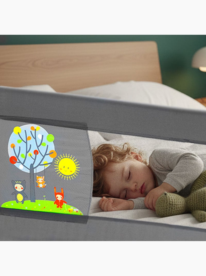 Barrera de Cama 2-1 de 150cm para cama Nido o Standard Animals Asalvo Gris jaspeado - Kiabi