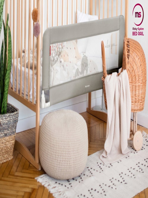 Barrera de cama para bebé plegable 154 cm con malla transpirable 0–18 meses - Kiabi Barrera de cama para bebé plegable 154 cm con malla transpirable 0–18 meses - Kiabi
