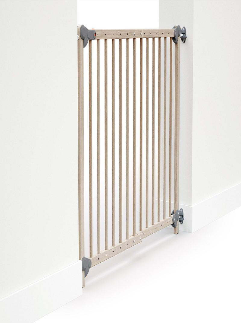 Barrera de seguridad extensible bebés madera LOKEE Marrón avellana - Kiabi