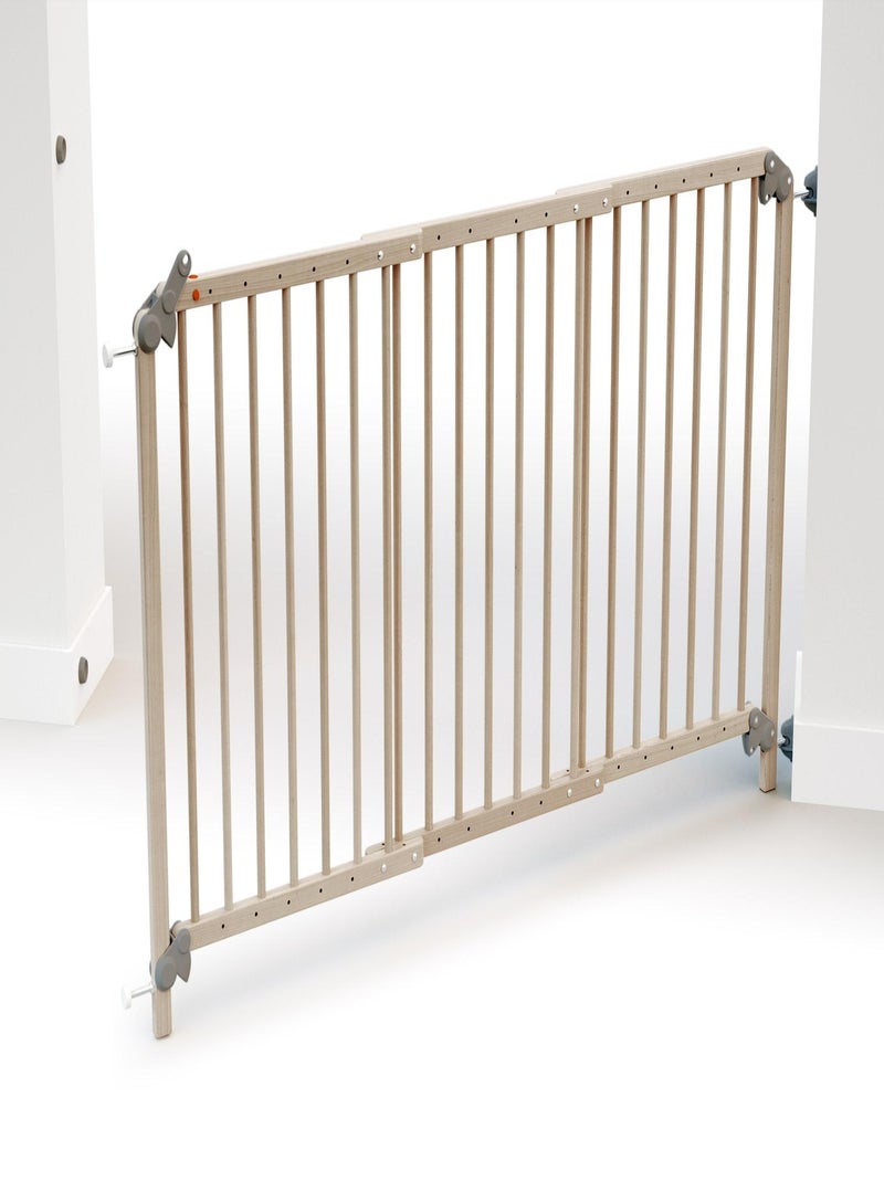 Barrera de seguridad extensible bebés madera LOKEE Marrón avellana - Kiabi