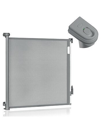 Barrera de seguridad retráctil - LIONELO Thea - 85 x 145 cm - Sin umbral - Gris