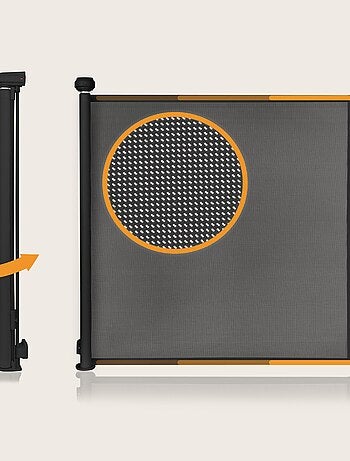 Barrera de seguridad retráctil - LIONELO Thea - 85 x 145 cm - Sin umbral - Gris
