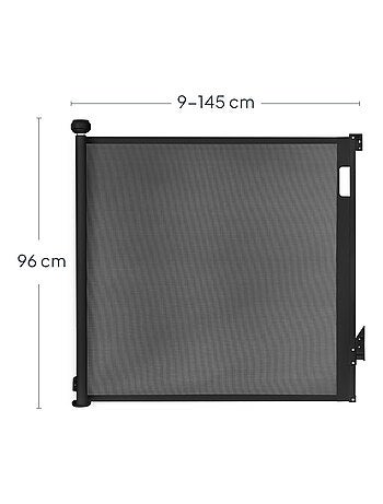 Barrera de seguridad retráctil - LIONELO Thea - 85 x 145 cm - Sin umbral - Gris