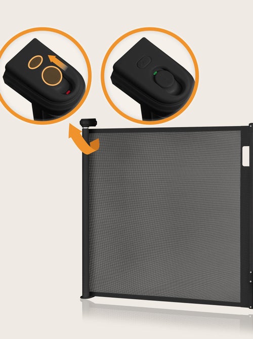 Barrera de seguridad retráctil - LIONELO Thea - 85 x 145 cm - Sin umbral - Negra - Kiabi