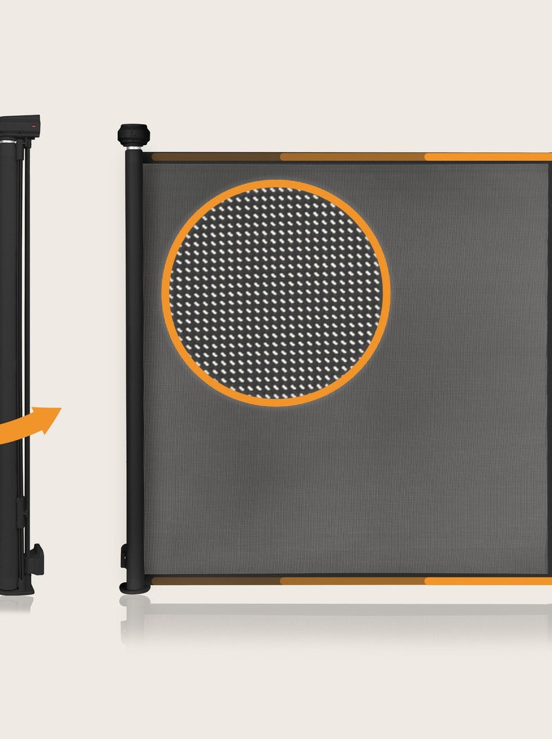 Barrera de seguridad retráctil - LIONELO Thea - 85 x 145 cm - Sin umbral - Negra Negro - Kiabi