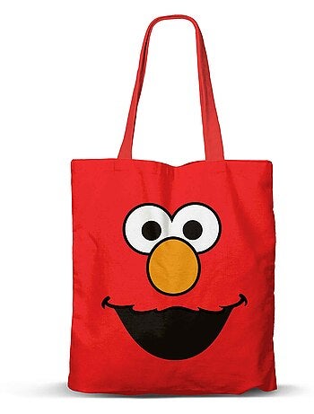 Barrio Sésamo Elmo Face Bolsa de la Compra Shopping FAN, Rojo