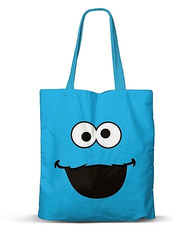 Barrio Sésamo Monstruo de las Galletas Face Bolsa de la Compra Shopping FAN, Azul
