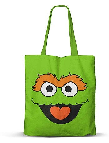 Barrio Sésamo Oscar Face Bolsa de la Compra Shopping FAN, Verde