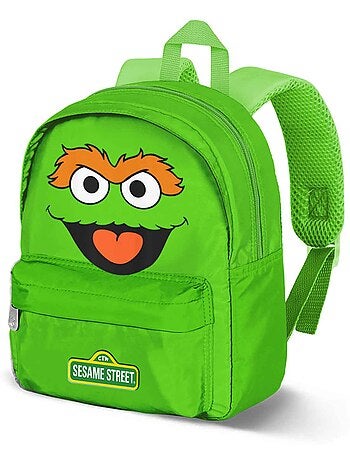 Barrio sésamo oscar face mochila preescolar joy, verde