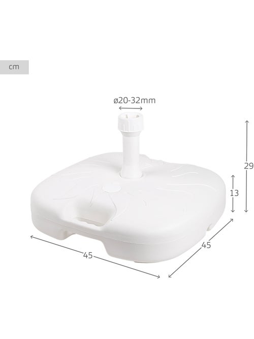 Base cuadrada para sombrilla 20/32 mm Aktive - Kiabi