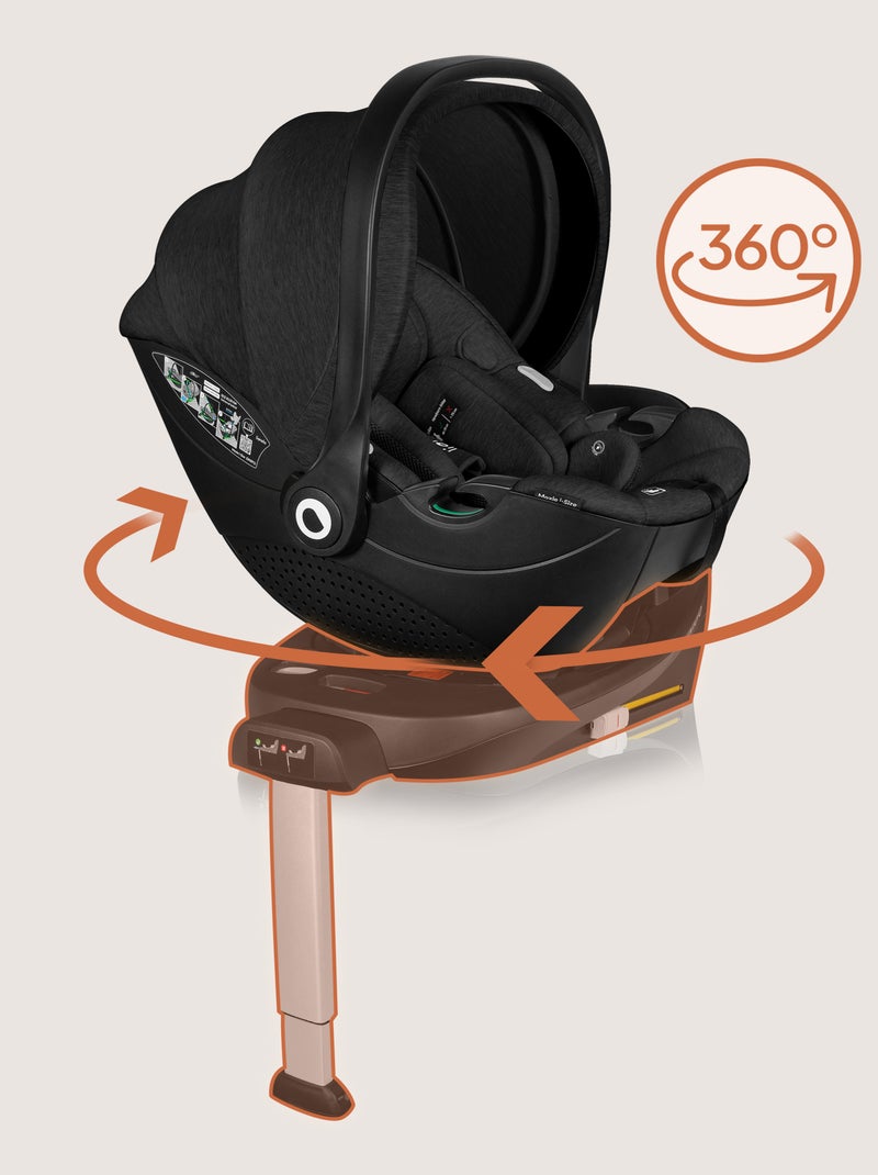 Base ISOFIX 360° - LIONELO Moxie i-Size - Giratoria - Plegable - Soporte estabilizador Negro - Kiabi