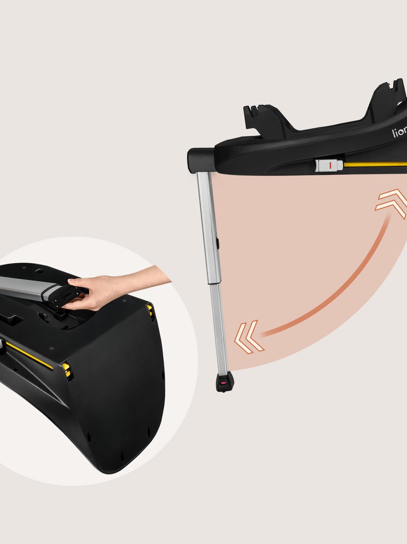 Base ISOFIX 360° - LIONELO Moxie i-Size - Giratoria - Plegable - Soporte estabilizador Negro - Kiabi