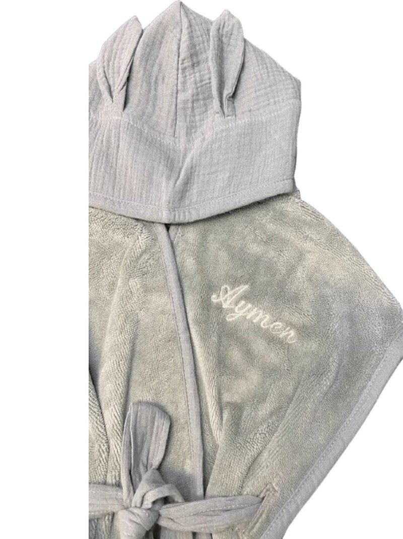 Bata con capucha de bambú para bebé y niño | BB&CO Verde agua - Kiabi