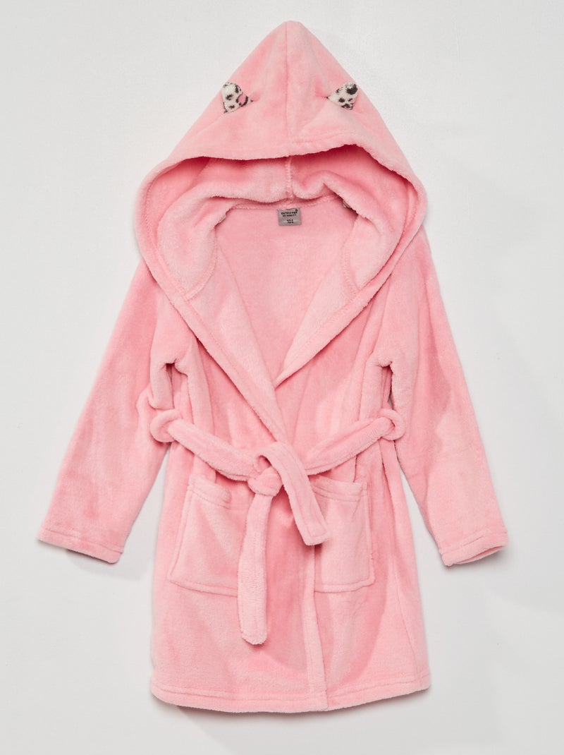 Bata con capucha y orejitas rosa - Kiabi